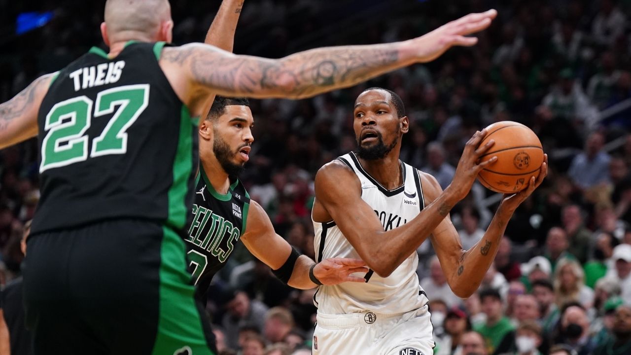 "Come on Kevin Durant! Shake it off, do what you do! Take this game over!": Skip Bayless tries to hype up the Nets' star after his slow start vs Celtics in Game 1