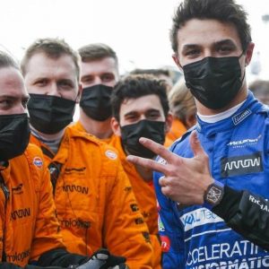 "Love how Daniel Ricciardo is still smiling through the pain"- Watch the McLaren crew singing for Lando Norris after his podium finish in Imola