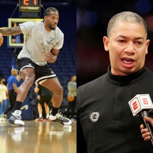 "Kawhi Leonard was at the practice and Ty Lue didn't see him?!": Fans wonder what the Clippers coach is hiding as The Claw shows up for practice ahead of Playoffs