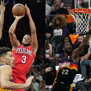“Mikal Bridges made CJ McCollum miss all 9 of the shots he defended of his”: How the Suns DPOY candidate coupled with Deandre Ayton proved to be too much for the Pelicans in Game 1