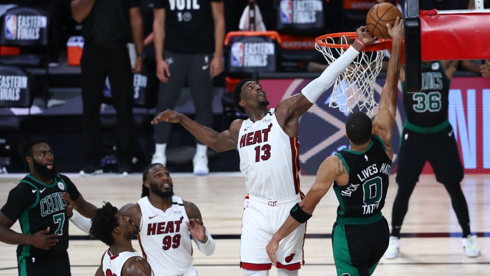 “I am gonna talk my sh*t to Jayson Tatum”: Bam Adebayo still raves about his block on Celtics superstar that left even Magic Johnson in awe