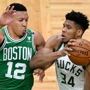 Bucks superstar Giannis Antetokounmpo completely dominated the Boston Celtics in Game 3, was running around telling dad jokes