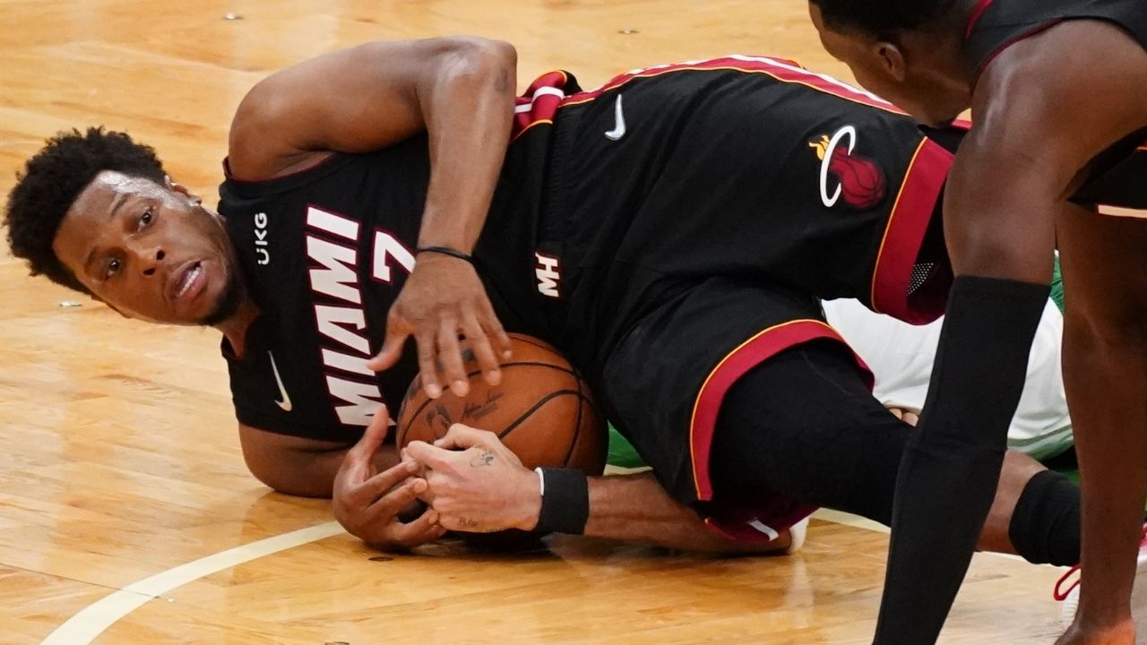 “Kyle Lowry is on the ground in pain, but the mop guy just don’t care”: NBA Twitter reacts as the Celtics ball boy wipes the floor around the hurt Heat guard