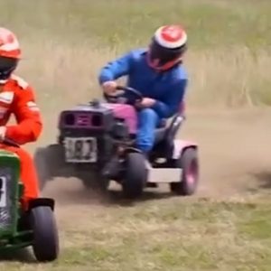 "These Lawnmowers are pretty fast, that's good fun"- Kimi Raikkonen races with F1 colleagues with Lawnmower