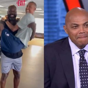“Shaq has to bicep curl Charles Barkley to make it count, not Reggie Miller!”: NBA Twitter hilariously goes off on Lakers legend using Pacers sharpshooter in his workout
