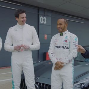 "Hoping to get a good start and then play with Toto Wolff"- Throwback to Lewis Hamilton and Valtteri Bottas racing their Mercedes boss around Silverstone