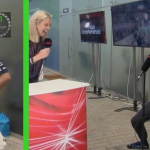 "That's just pure bullying"- Watch Esteban Ocon jokingly mock Yuki Tsunoda's height during a post race interview