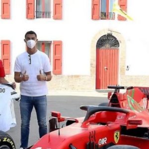 "Cristiano Ronaldo meeting Carlos Sainz and Charles Leclerc"- Throwback to when the Manchester United star met the Ferrari duo at Fiorano