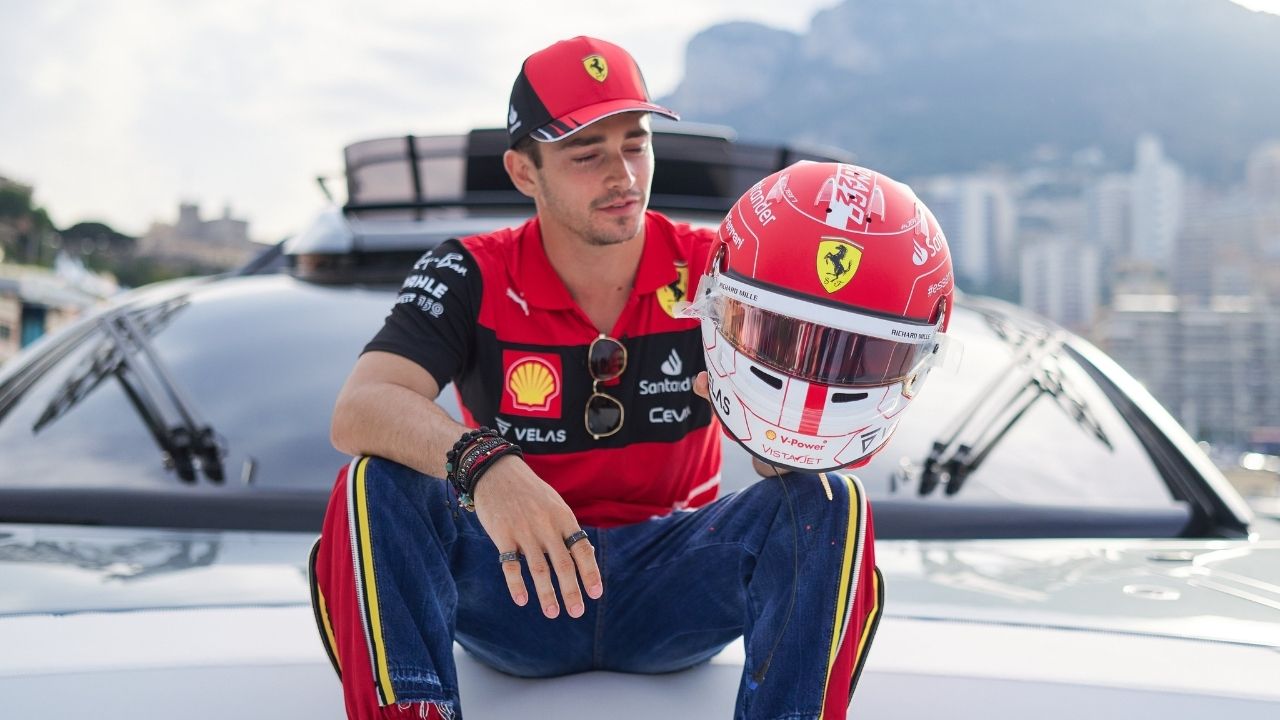 "Charles Leclerc unveils one of the most beautiful helmets ever"- F1 Twitter falls in love with the Ferrari star's Monaco GP helmet design