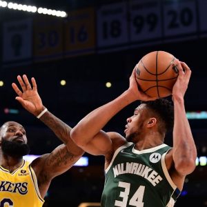"LeBron James did it 10 times, Michael Jordan did it 7 times!": Giannis Antetokounmpo records a combined 200 points, assists, and rebounds in a playoff series for the 3rd time in his career