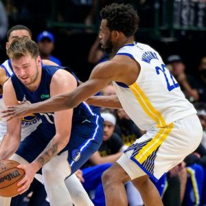 "Luka Doncic is Larry Bird on offense, Big Bird on defense": Skip Bayless fires his blame cannon on the Dallas Mavericks superstar as Steph Curry and the Warriors go 3-0 up