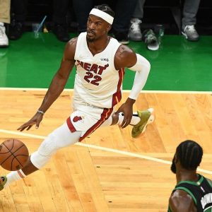 Jimmy Butler definitely outdid LeBron James tonight. His 47-8-9 makes him the player with the most 40+ games this postseason