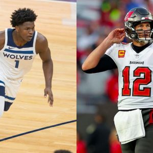 "Anthony Edwards is taking your job Tom Brady": NFL and NBA fans go crazy after a viral Tweet of the Timberwolves star catches Bucs QB's attention