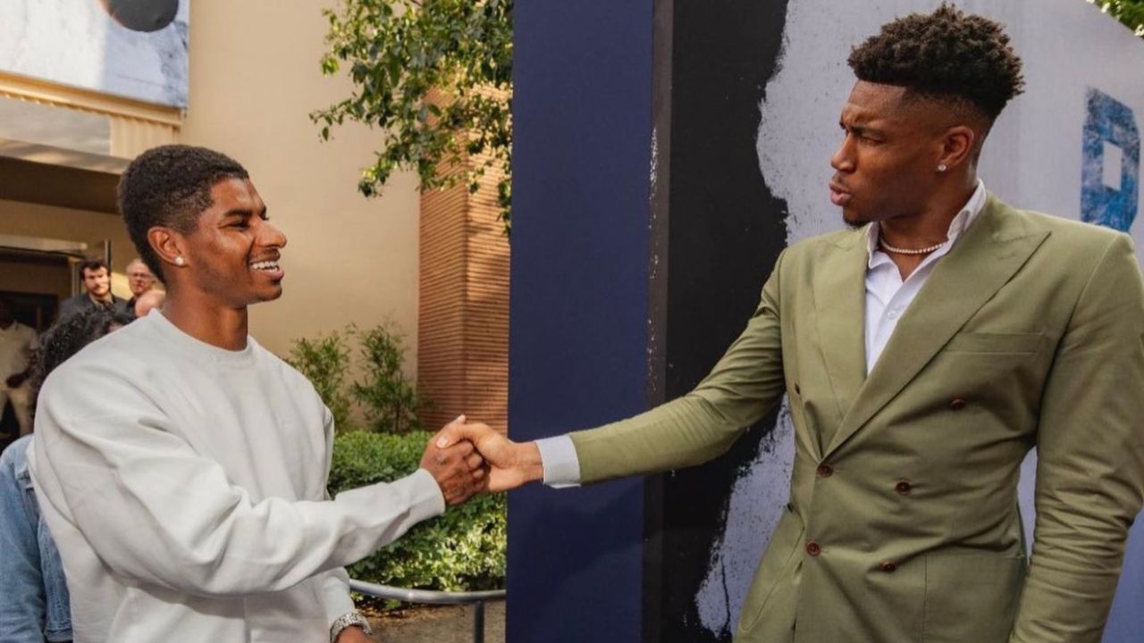 Giannis Antetokounmpo's biopic "Rise" is out now Marcus Rashford turned up from Manchester to show his support.  