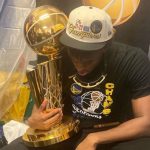 “James Wiseman literally got carried by Stephen Curry and is posing like Kobe Bryant”: NBA Twitter roasts the Warriors youngster for a posting a photo with the Larry O’Brien trophy