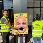 "Charles Barkley wasn't wrong, Warriors fans are nasty!": NBA Twitter reacts as Dubs' fans put up 'Chuck It' trash cans outside Chase Center with Chuck's face on them