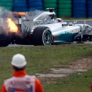"Oh for f*** sake!": When Lewis Hamilton's car caught fire but he couldn't stop it