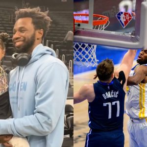 "Andrew Wiggins' daughter rocks a t-shirt with her dad's iconic dunk on Luka Doncic": When Mr. Fantastic put the Mavs superstar on a poster