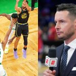 "That's still enough space for Steph Curry though!" : JJ Redick points out how Warriors sharpshooter is still in space to shoot despite Celtics bigs moving beyond the arc to defend him