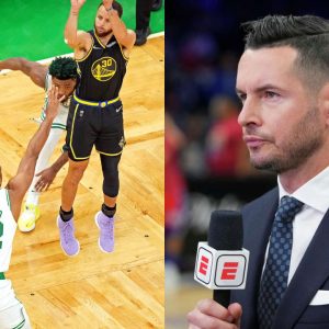"That's still enough space for Steph Curry though!" : JJ Redick points out how Warriors sharpshooter is still in space to shoot despite Celtics bigs moving beyond the arc to defend him