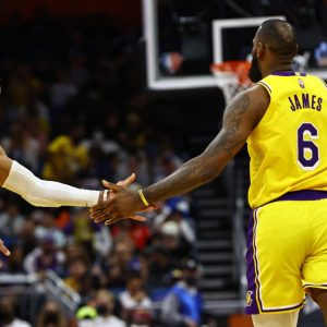 Russell Westbrook and LeBron James find themselves at the bottom of the 3-pt shooting percentage list. Shocking.