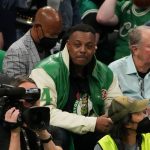 Paul Pierce pulled up today to support the Celtics. The 2008 NBA champion rocked a green jacket and talked smack to the Warriors fans, flashy.