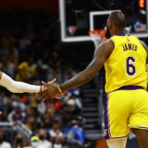 "LeBron James giving Russell Westbrook the silent treatment at Summer League game": Lakers stars are on opposite ends of the court sparking rumors of possible exit