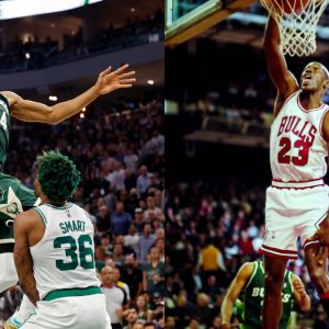 6'11 Giannis Antetokounmpo is $100 million behind 6'6 Michael Jordan, despite matching him in stats after year 9