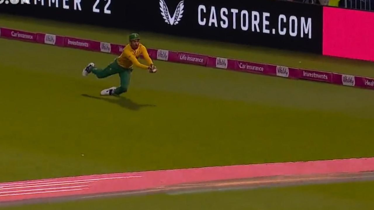 "WHAT A CATCH": Keshav Maharaj grabs splendid diving catch to dismiss Moeen Ali in Cardiff T20I
