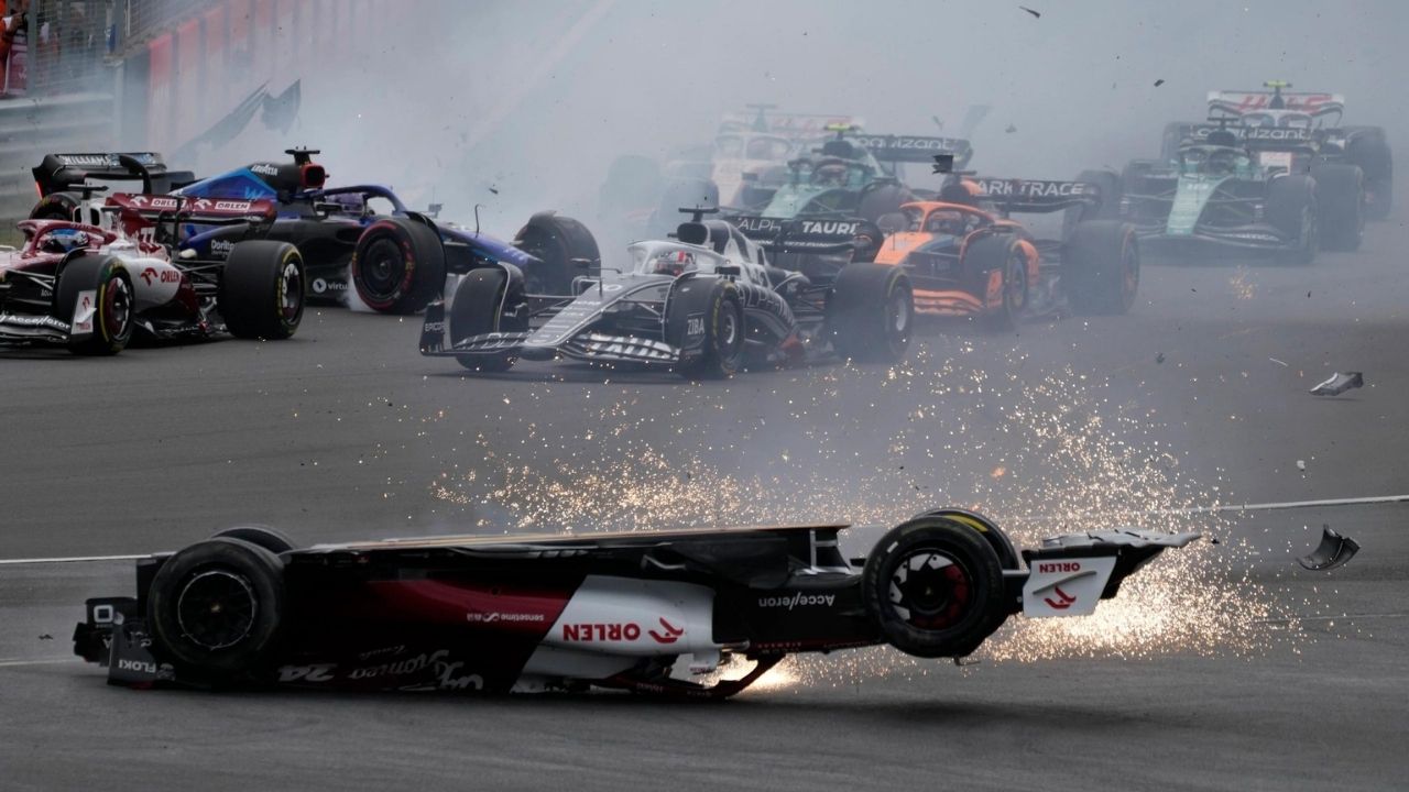 Zhou Guanyu's family witness horrific crash while attending their first F1 race
