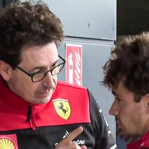 What did Mattia Binotto say to Charles Leclerc after British Grand Prix race?