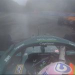 Sebastian Vettel checks on Lando Norris after his $100,000 McLaren crash at the 2021 Belgian Grand Prix