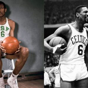 A 6ft 10", Bill Russell was an athletically gifted beast of nature who could jump over an NBA player to dunk the basketball from the free throw line