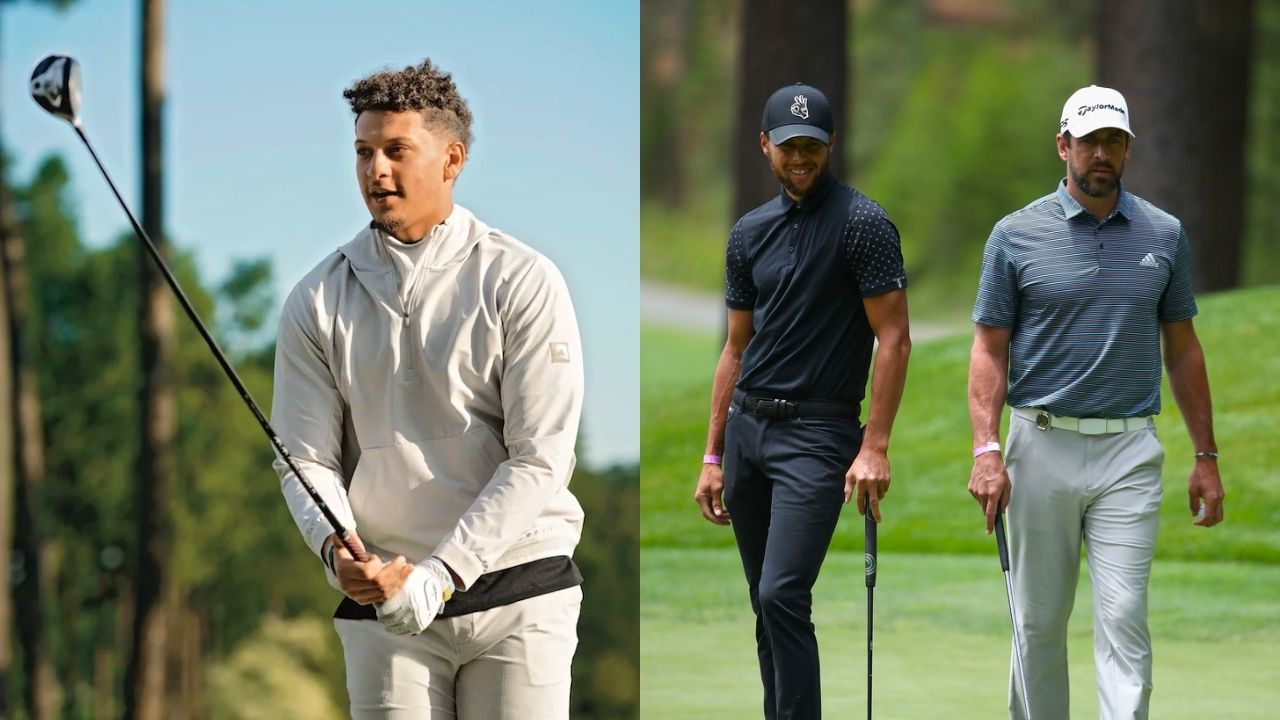 "Patrick Mahomes is doing his best Stephen Curry impression": Chiefs star makes an audition to be the latest Splash Bro. as Aaron Rodgers joins Warriors star at ACC