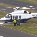 "Stroll timing his arrival during a red flagged session" - Aston Martin's Lance Stroll turns up to the Silverstone Circuit in a $10 Million Agusta private helicopter