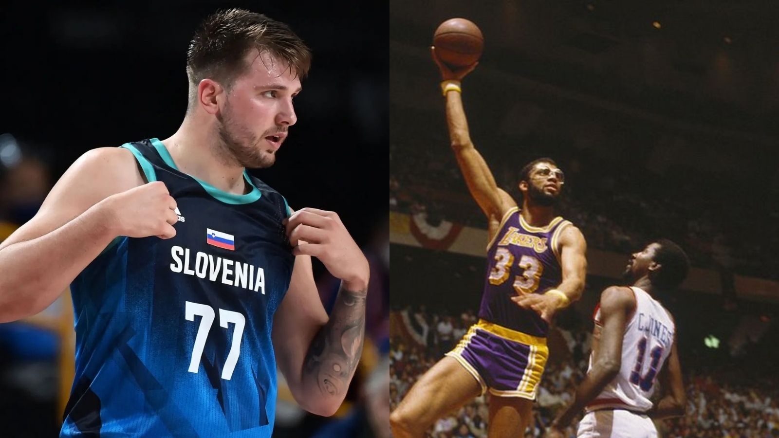 “Luka Doncic with the Kareem Abdul-Jabbar SKYHOOK”: The 6’7 Slovenian sensation effortlessly delivers the Lakers 7’2 legend’s shot in World Cup qualifiers
