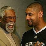 Bill Russell asked Tim Duncan to be a pallbearer at his funeral, much like he was asked by Jackie Robinson’s wife