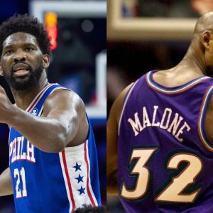 Joel Embiid and 36,928 points scoring Jazz legend are the only players in 32 years to average 30-11  