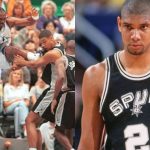 6ft 11” rookie Tim Duncan lived to see another day as 6’9”, 260 lbs Karl Malone kicked him in the face