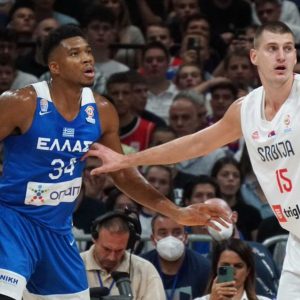 Nikola Jokic betters his 8-4 winning record against Giannis Antetokounmpo leading Serbia to a crucial OT win