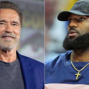 6'9" LeBron James and 6'2" Arnold Schwarzenegger talk about a close bond as Ladder co-founders