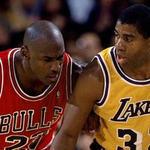 59-year-old Michael Jordan challenged Magic Johnson 'publicly' to a 1v1 during NBA's 75th-anniversary celebrations