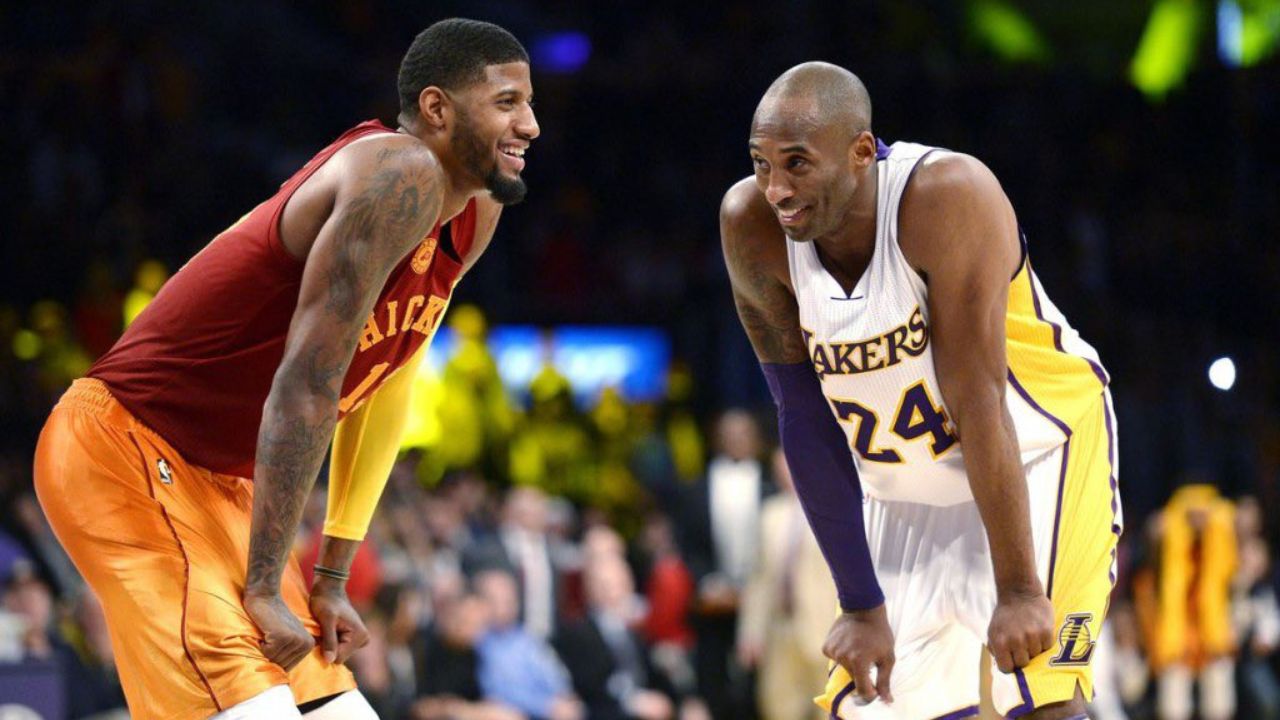6'6" Kobe Bryant couldn't stop laughing after hitting massive shot right in Paul George's face