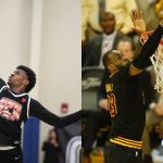 6ft 3' Bronny James apes father LeBron James' 2016 NBA Finals block on Andre Iguodala