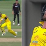 New Zealand all-rounder Jimmy Neesham threw the ball directly at Glenn Maxwell's butt in AUS vs NZ 2nd ODI