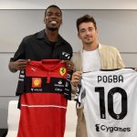 24-year-old Ferrari ace Charles Leclerc meets Juventus starlet Paul Pogba ahead of UEFA Champions League tie