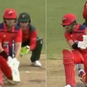 South Australia's batter and son of Darren Lehmann, Jake Lehmann played a brilliant shot during Marsh One Day Cup 2022-23 match. 