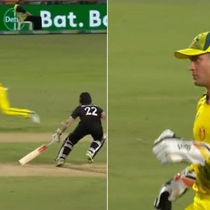 Kane Williamson, Devon Conway and Alex Carey got involved in a funny run-out mixup during AUS vs NZ 2nd ODI in Cairns.