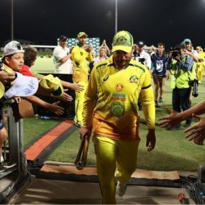 Aaron Finch played the last ODI game of his career against New Zealand with the team beating the Kiwis and clinching the trophy.