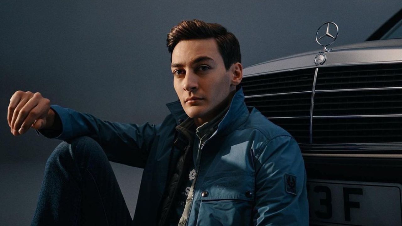 George Russell models with this $250,000 iconic